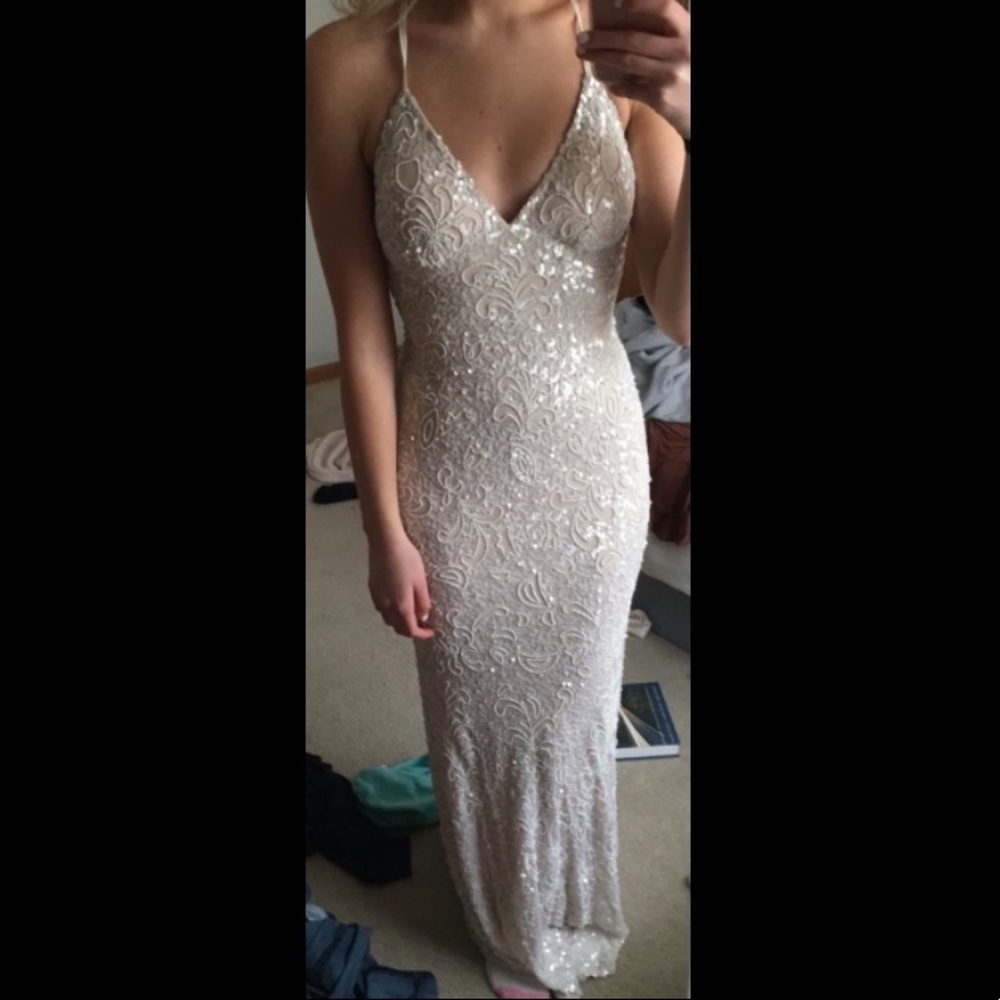Prom Dress - Scala White Prom Dress size 2